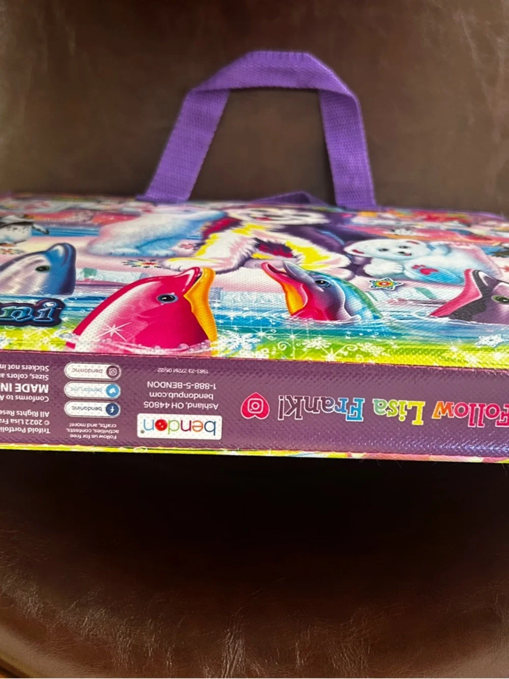 Lisa Frank Rainbow Arctic Animal Portfolio - Purple, Pink, Blue, Yellow